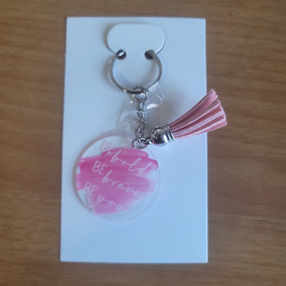 Motivational keyring pink