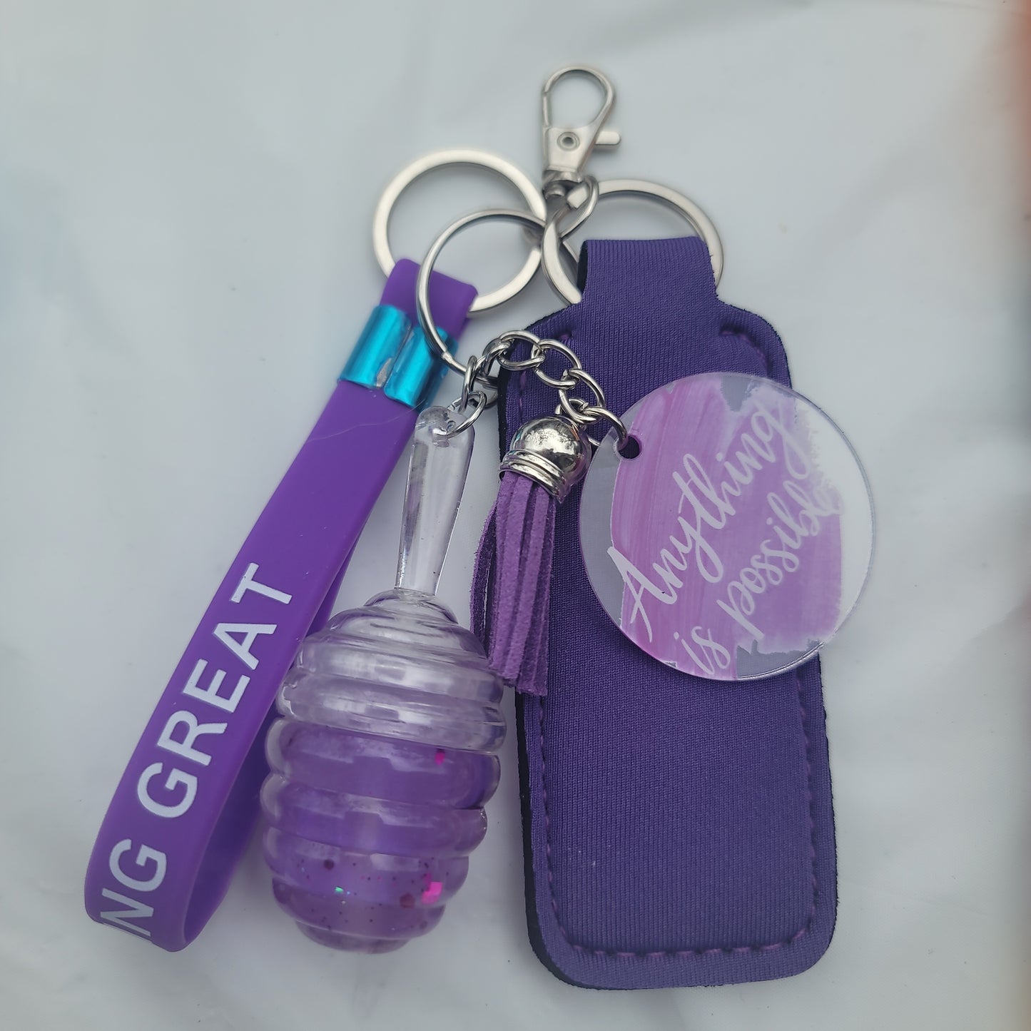 LIP GLOSS KEYRING set purple