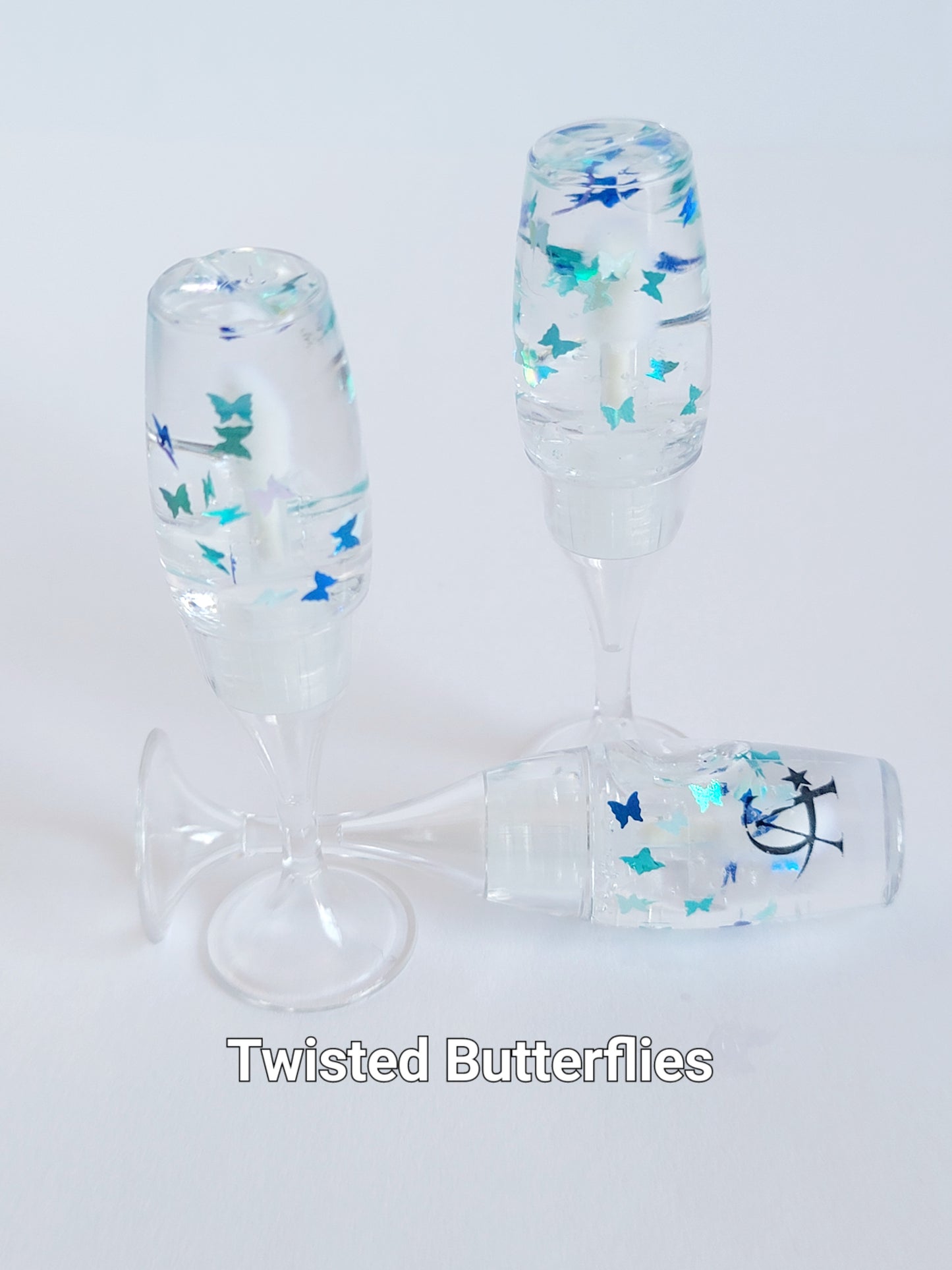 Twisted Butterflies Wine Glass Tube